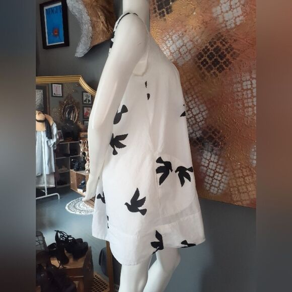 100% Cotton White and Black Dove Dress - Picture 3 of 15